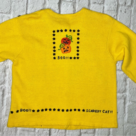 Marisa Christina Halloween Cardigan Sweater Appliqué Mixed Media Sequin Felt - Picture 12 of 15